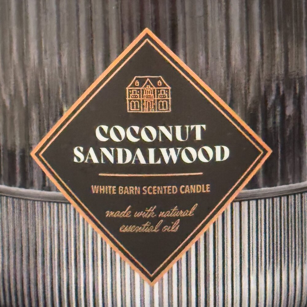 BBW Coconut Sandalwood White Barn Bath & Body Works 3 Wick Candle - Picture 3 of 10